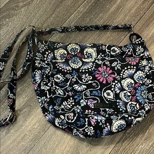 Vera Bradley Black and Pink Floral Crossbody Bag